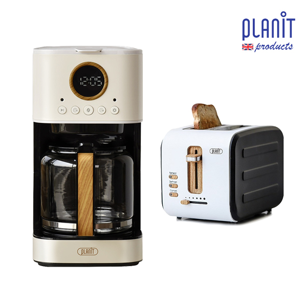 [PLANiT] 플랜잇 텐더 커피메이커+와이드 토스터팝 2종 세트 색상선택(화이트, 블랙)_PCM-NT11W+PTM-400W